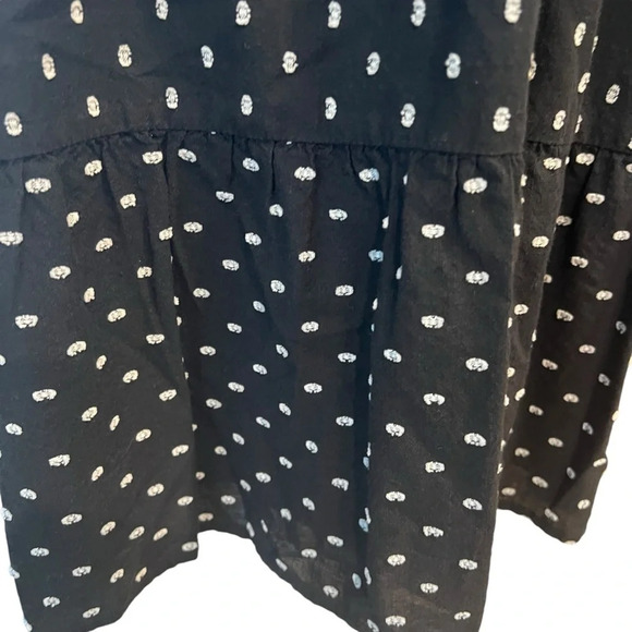 Loft Clip Dot Flounce Dress Blouson Sleeves Black Size 6 - Picture 14 of 16